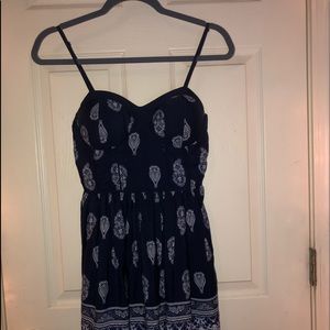 blue dress with white accents